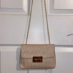 Elegant Cream Chain Strap Bag